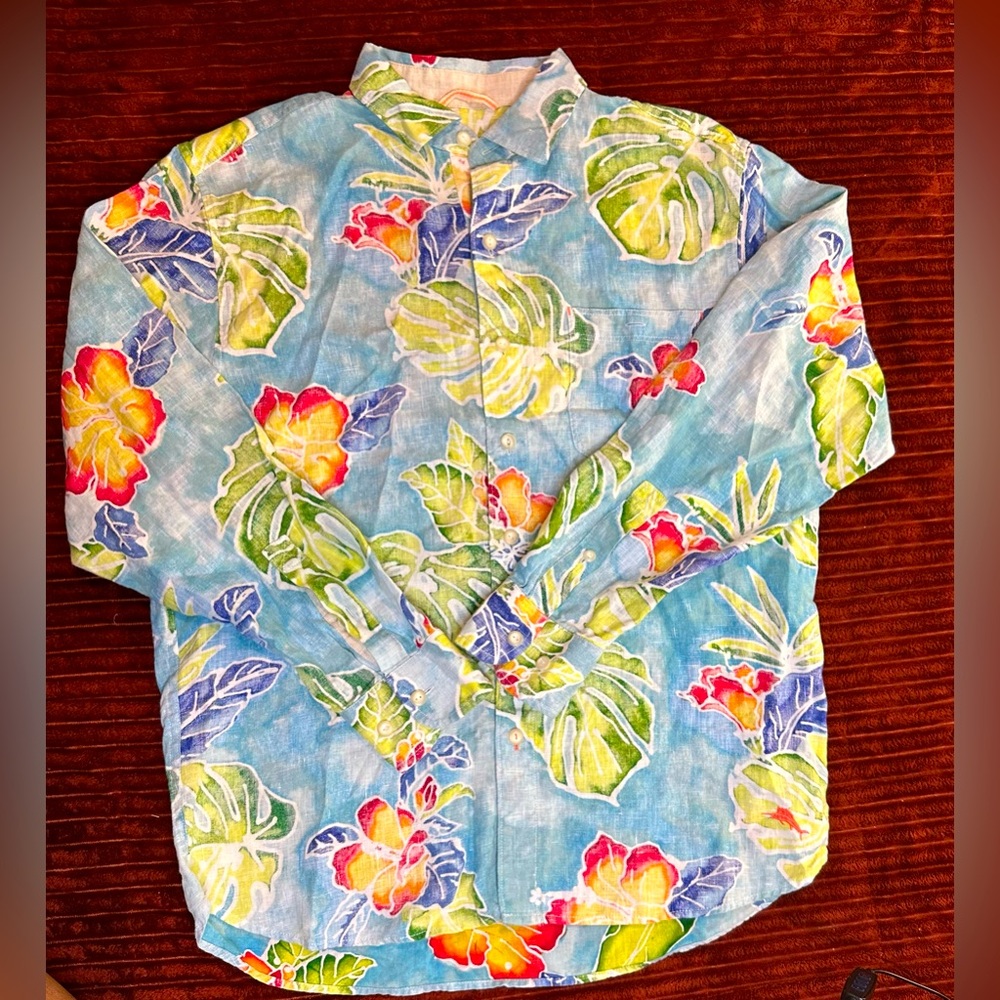 TOMMY BAHAMA men’s size M Fiesta Keys Linen Shirt